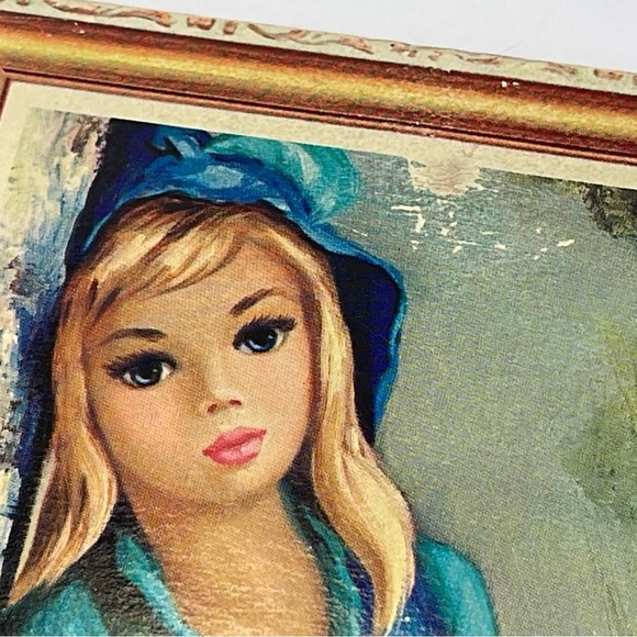 Mid Century Art :: Harlequin Blonde Woman With White Dog :: Artist Jean Maio - Picture 9 of 12